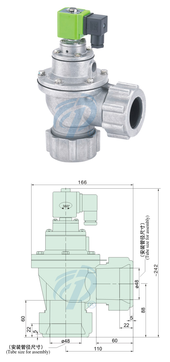 悶頭式電磁脈沖閥尺寸規(guī)格