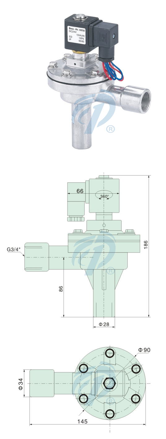 直角式袋式脈沖閥尺寸規(guī)格