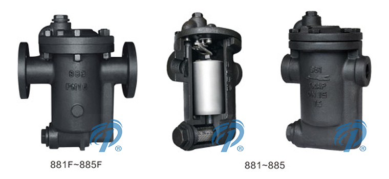 881F-885F法蘭倒置桶式蒸汽疏水閥剖面圖 881F-885F法蘭倒置桶式蒸汽疏水閥剖面圖